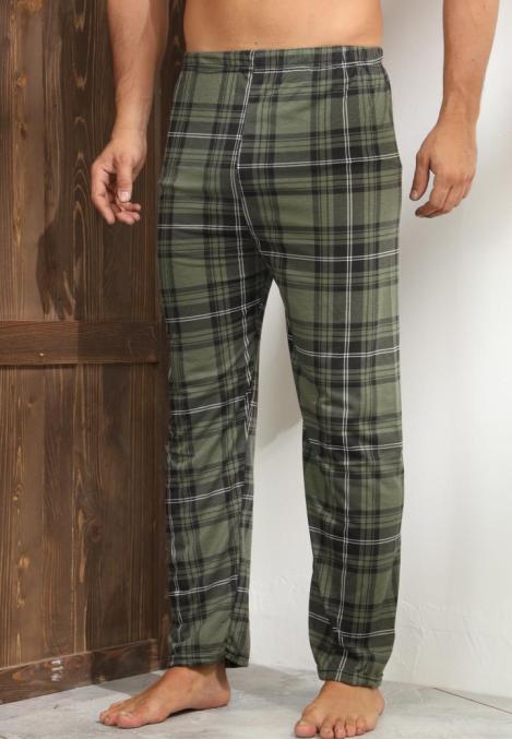 Pantaloni de Pijama ,Barbati,Culoare Verde Inchis cu Alb,Engros